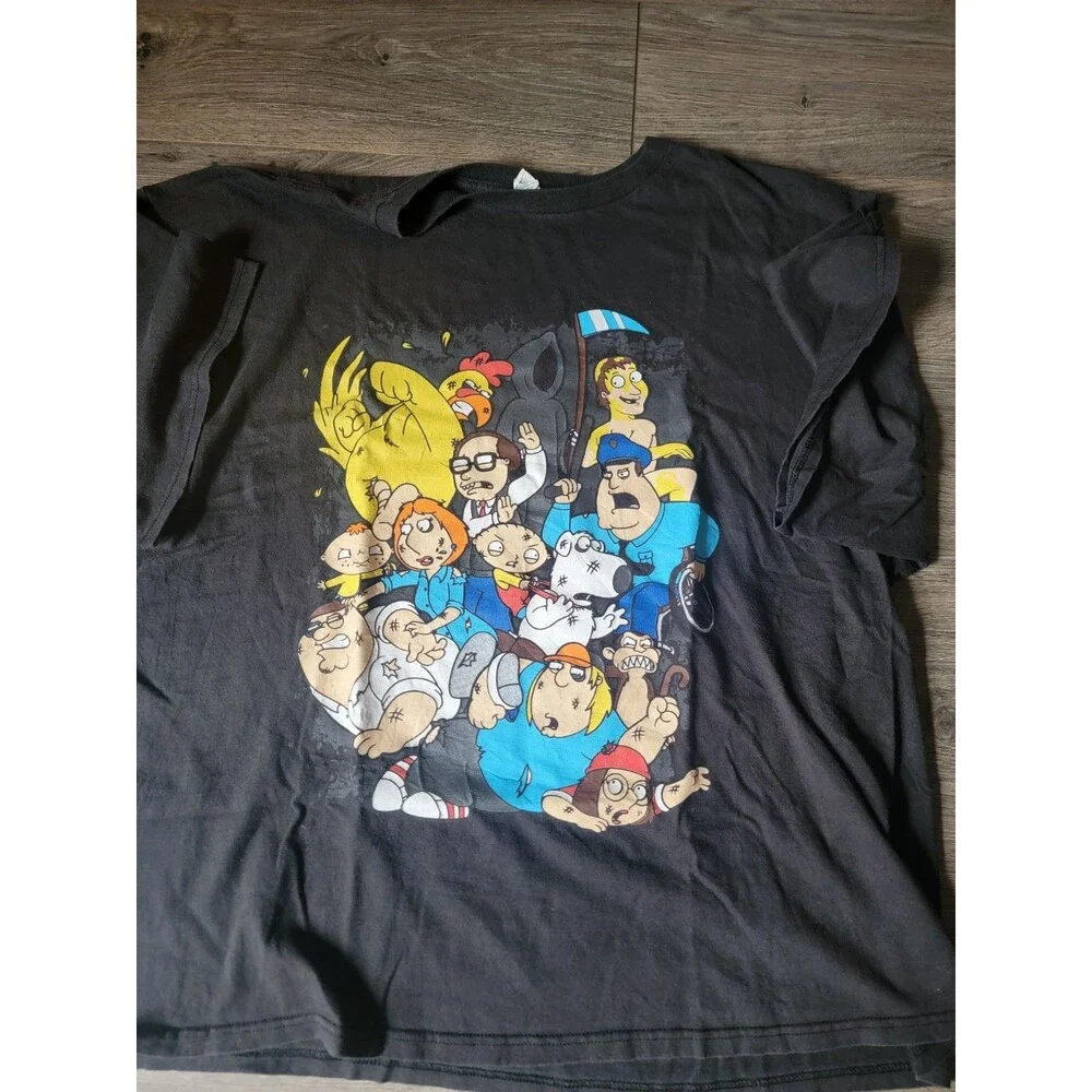 Vintage Family Guy TShirt Mens 2XL Black Fox Cartoon TV Show Comedy Movie